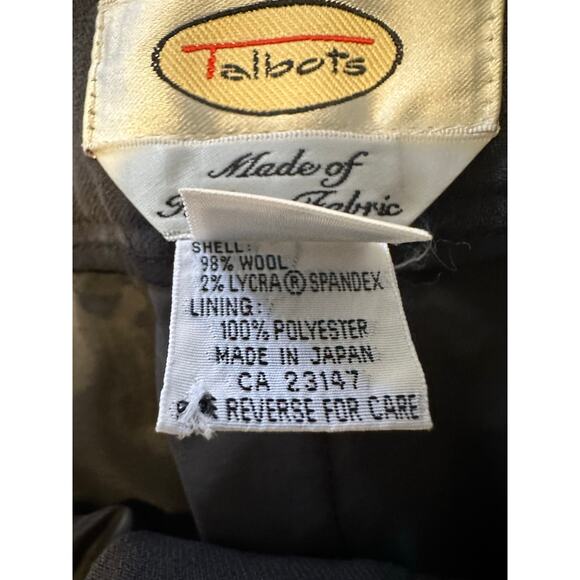 Talbots Dress Pants Women’s Size 12 Gray Wool High Rise Lined Wide Leg Career - Picture 7 of 8